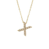 14K Gold Initial "X" Necklace With Diamonds Birmingham Jewelry Necklace Birmingham Jewelry 