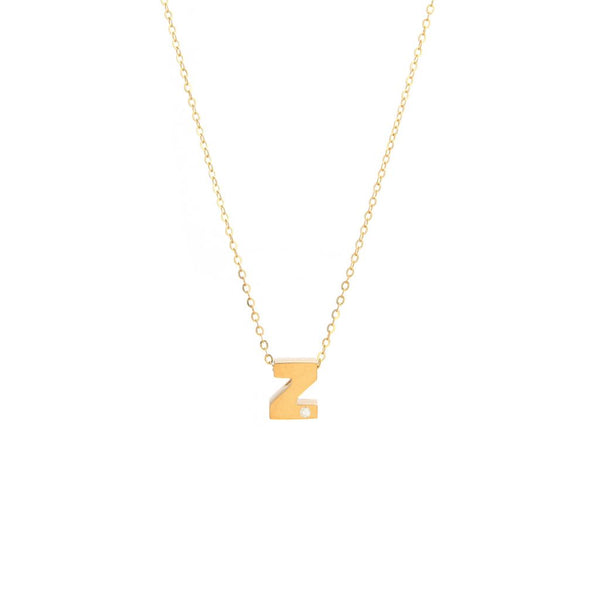 14K Gold Initial "Z" Necklace (Diamond) Birmingham Jewelry Necklace Birmingham Jewelry 