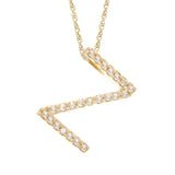 14K Gold Initial "Z" Necklace With Diamonds (Big) Birmingham Jewelry Necklace Birmingham Jewelry 