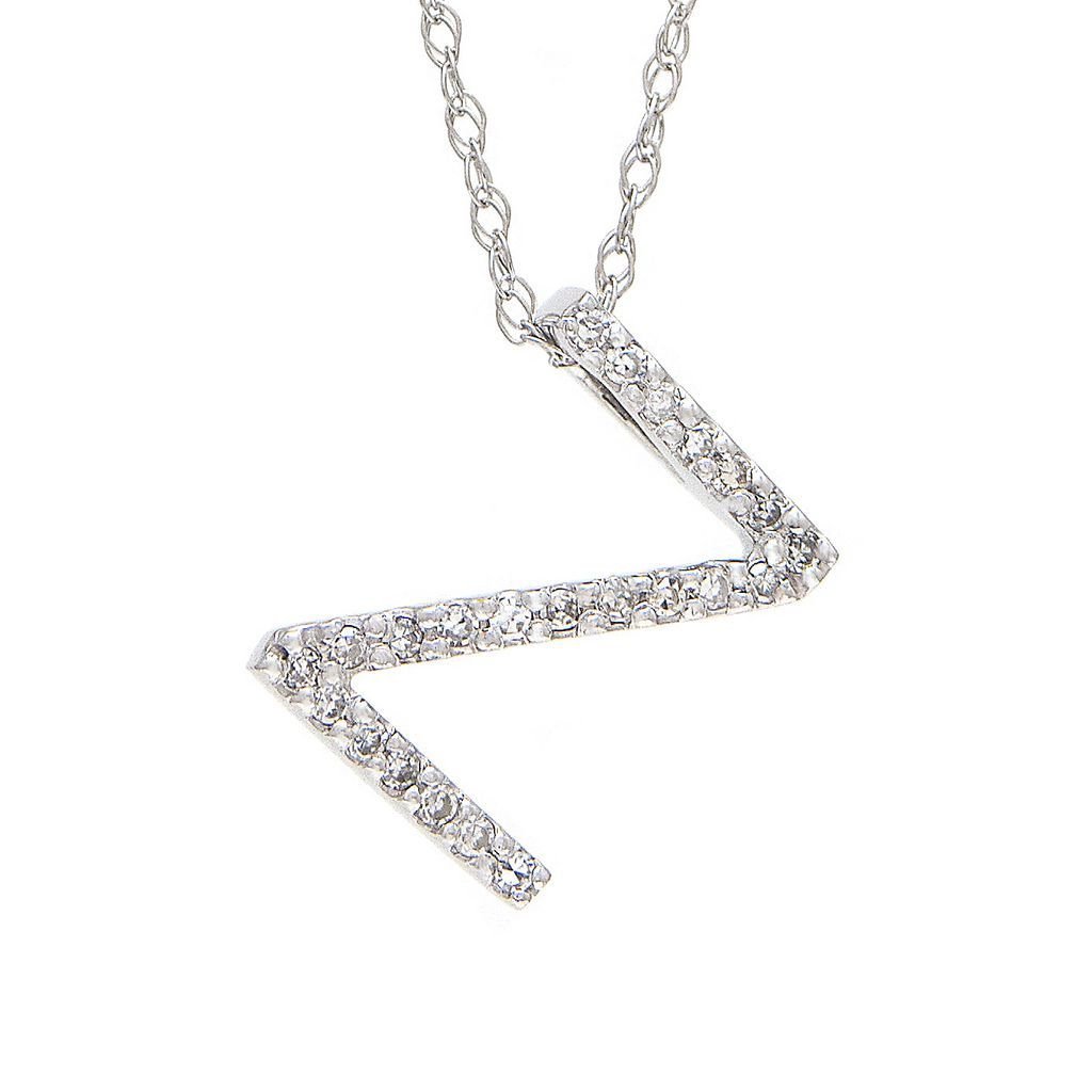 14K Gold Initial "Z" Necklace With Diamonds (Big) Birmingham Jewelry Necklace Birmingham Jewelry 