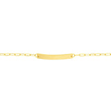 Birmingham Jewelry - 14K Gold Kid's ID Bracelet on D/C Long Anchor Chain - Birmingham Jewelry