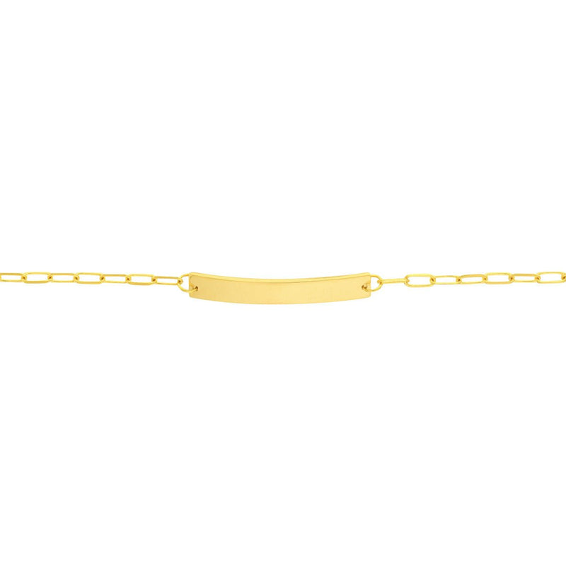 Birmingham Jewelry - 14K Gold Kid's ID Bracelet on D/C Long Anchor Chain - Birmingham Jewelry