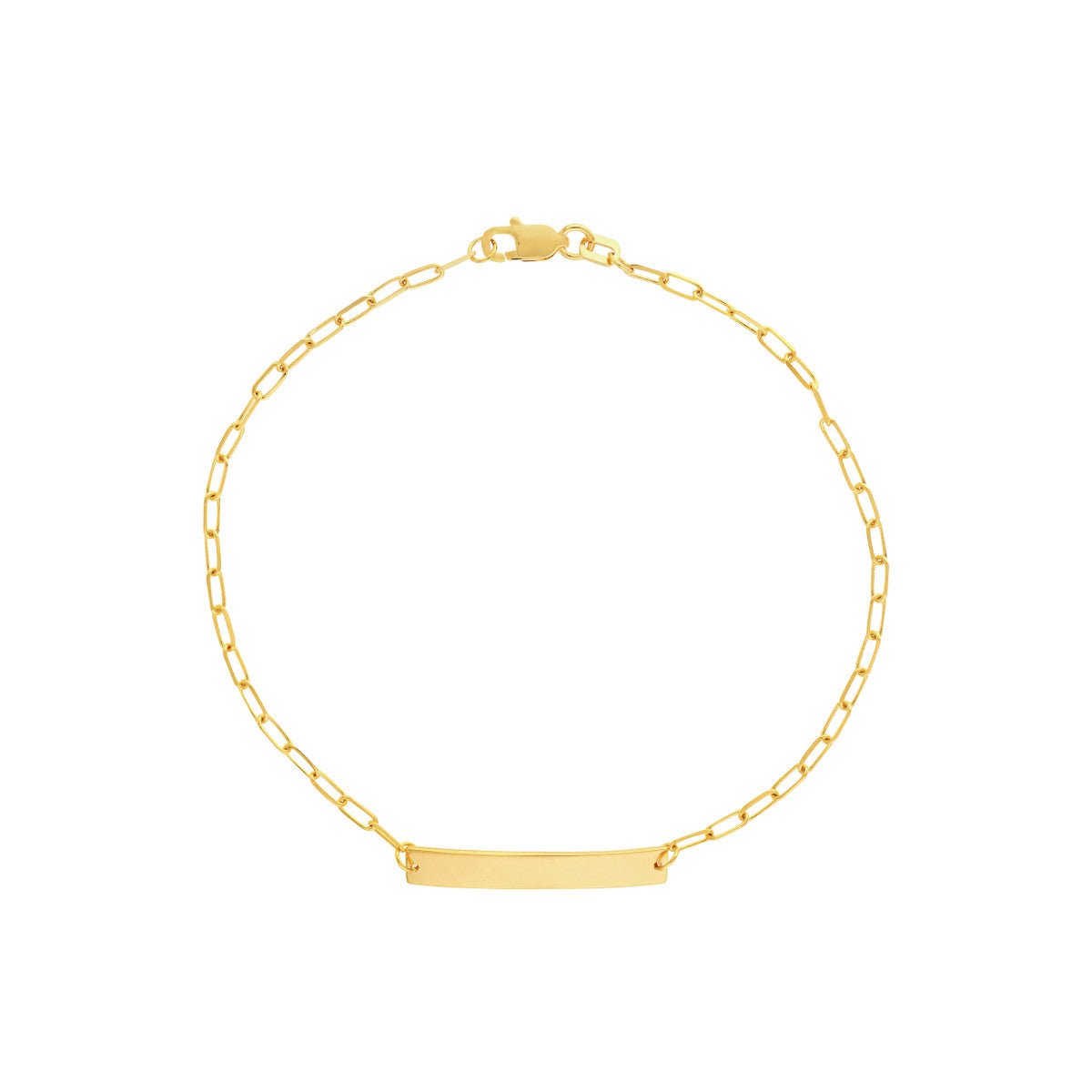14K Gold Kid's ID Bracelet on D/C Long Anchor Chain Birmingham Jewelry Bracelet Birmingham Jewelry 