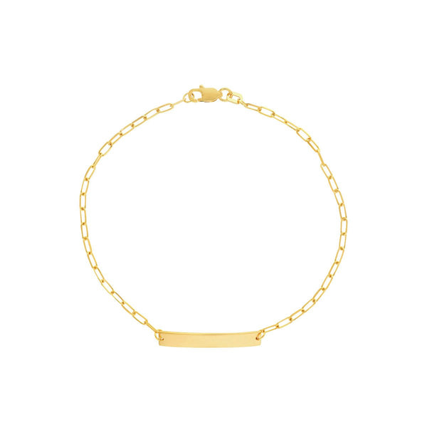 Birmingham Jewelry - 14K Gold Kid's ID Bracelet on D/C Long Anchor Chain - Birmingham Jewelry