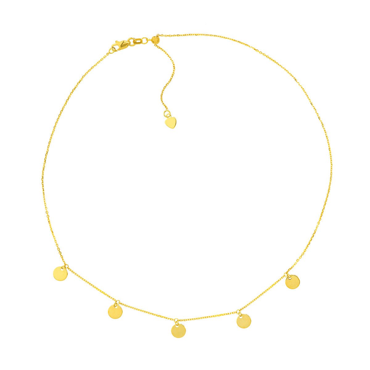 Birmingham Jewelry - 14K Gold Mini Disc Dangles Adjustable Choker - Birmingham Jewelry