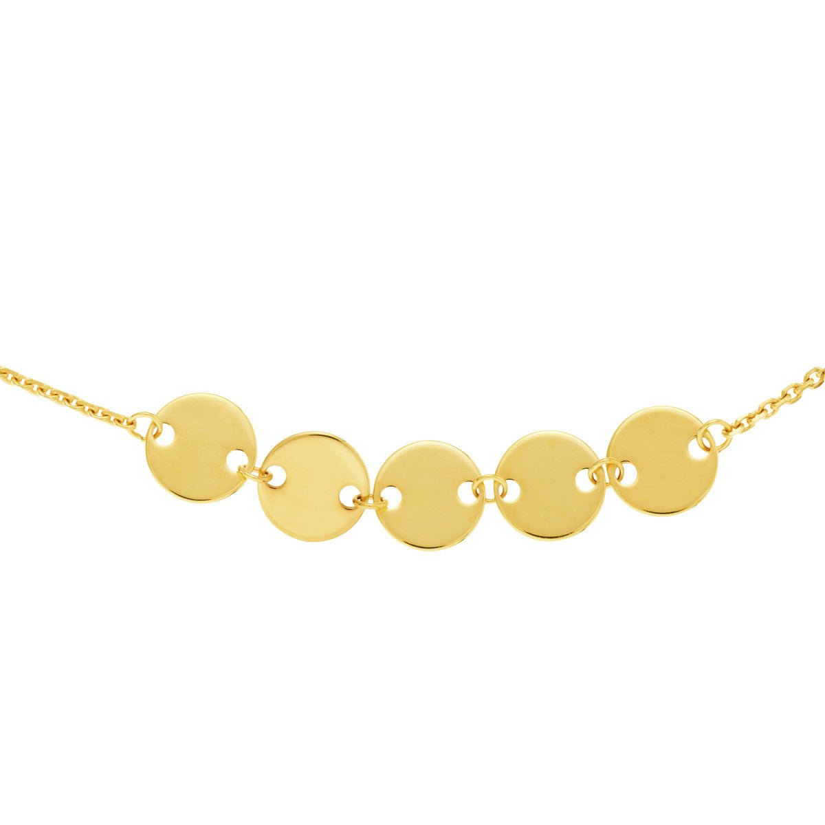 Birmingham Jewelry - 14K Gold Mini Disc Quintet Adjustable Choker - Birmingham Jewelry