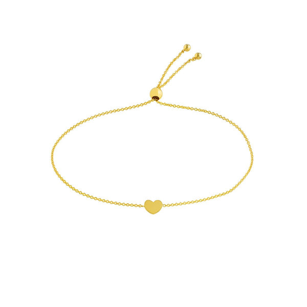 Birmingham Jewelry - 14K Gold Mini Heart Bolo Bracelet - Birmingham Jewelry