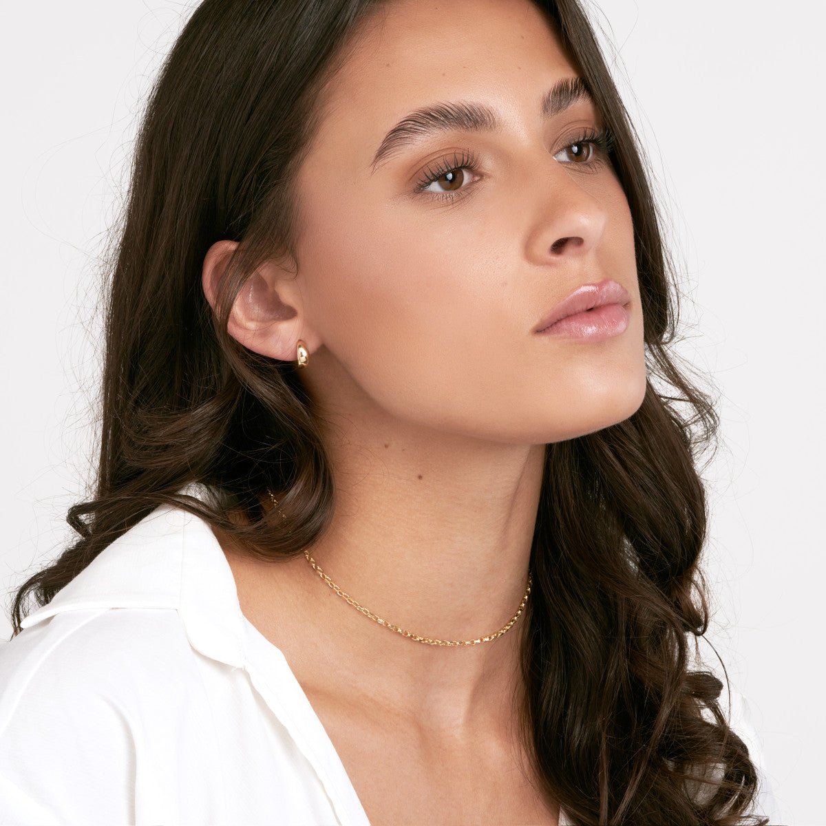 Birmingham Jewelry - 14K Gold Mini Rectangular Link Choker Chain - Birmingham Jewelry