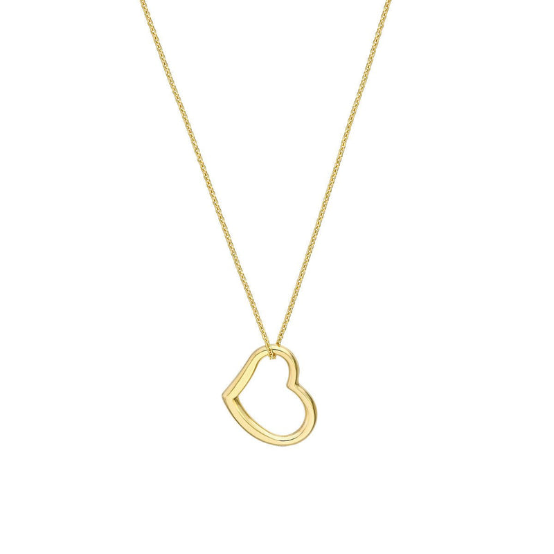 Birmingham Jewelry - 14K Gold Open Heart Pendant Adjustable Necklace - Birmingham Jewelry