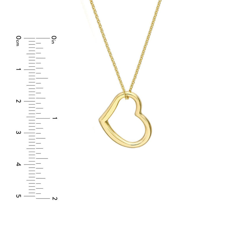Birmingham Jewelry - 14K Gold Open Heart Pendant Adjustable Necklace - Birmingham Jewelry