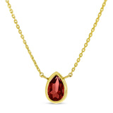 14K Gold Pear Garnet Birthstone Necklace Birmingham Jewelry Necklace Birmingham Jewelry 