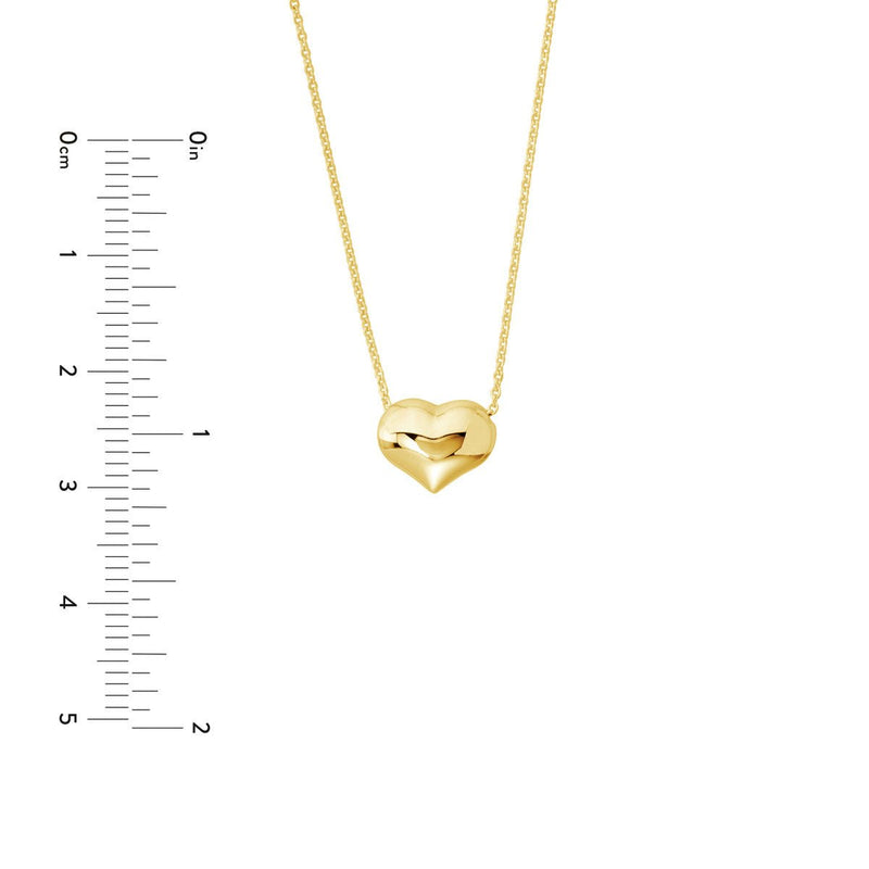 Birmingham Jewelry - 14K Gold Puffy Heart Adjustable Necklace - Birmingham Jewelry