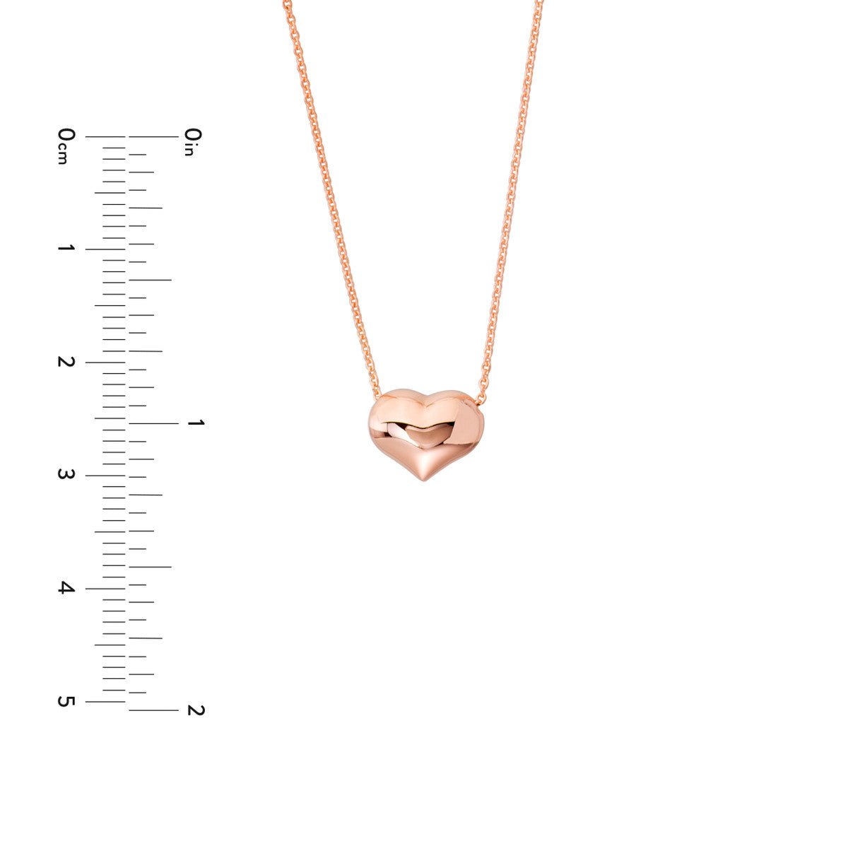 Birmingham Jewelry - 14K Gold Puffy Heart Adjustable Necklace - Birmingham Jewelry