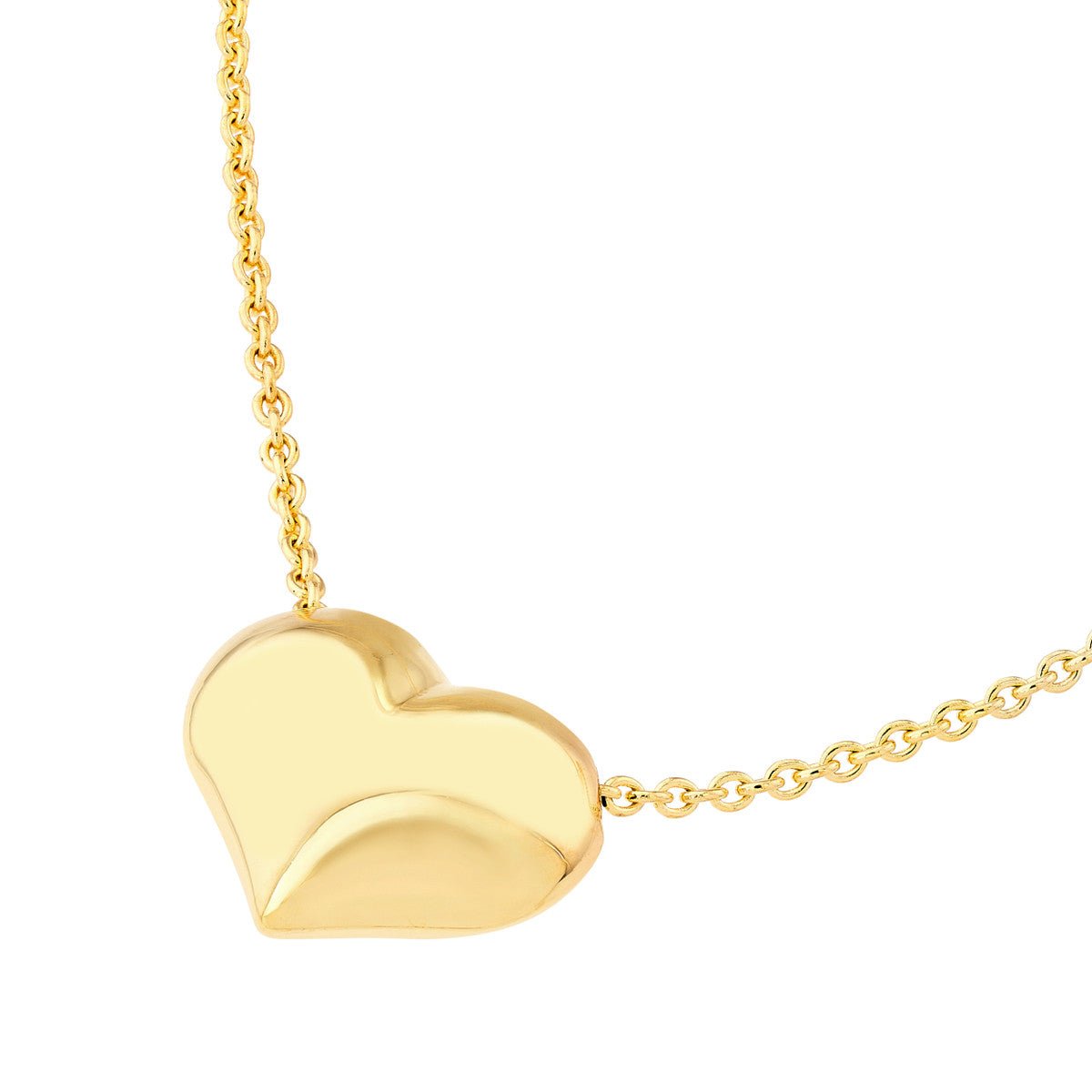 Birmingham Jewelry - 14K Gold Puffy Heart Adjustable Necklace - Birmingham Jewelry
