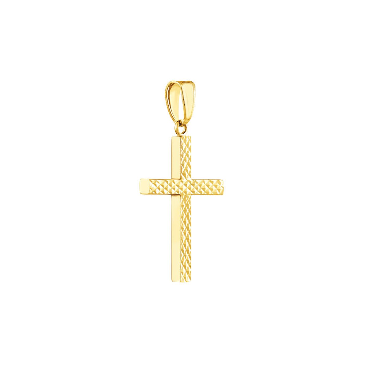 14K Gold Reversible D/C and Polished Cross Pendant Birmingham Jewelry Pendant Birmingham Jewelry 