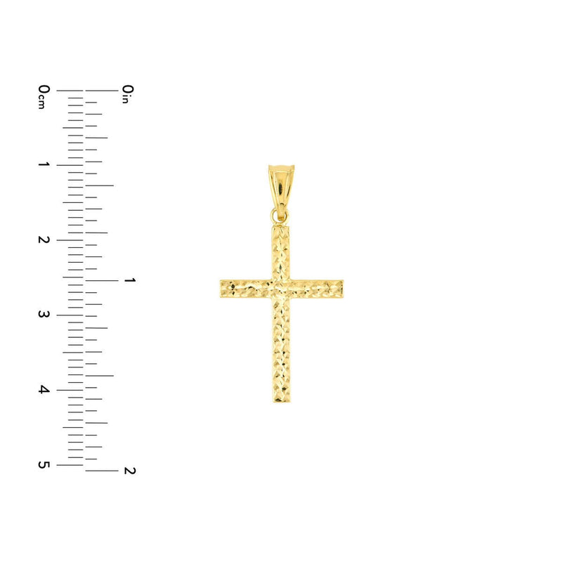 Birmingham Jewelry - 14K Gold Reversible D/C and Polished Cross Pendant - Birmingham Jewelry