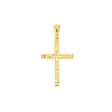 Birmingham Jewelry - 14K Gold Reversible D/C and Polished Cross Pendant - Birmingham Jewelry