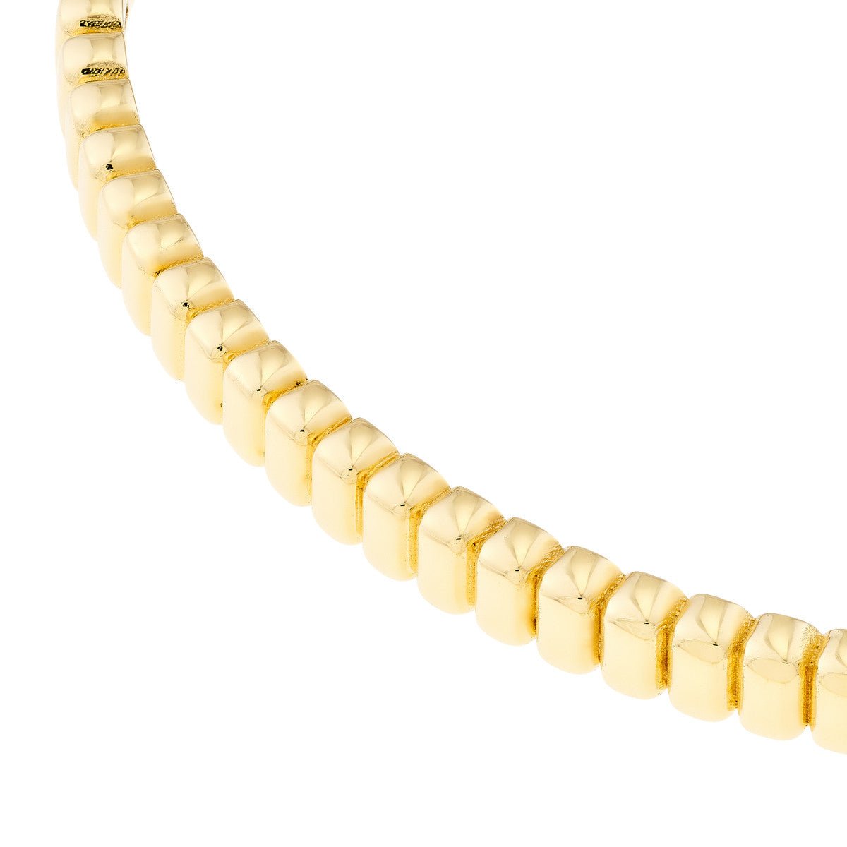 Birmingham Jewelry - 14K Gold Ribbed Hinge Bangle Bracelet - Birmingham Jewelry