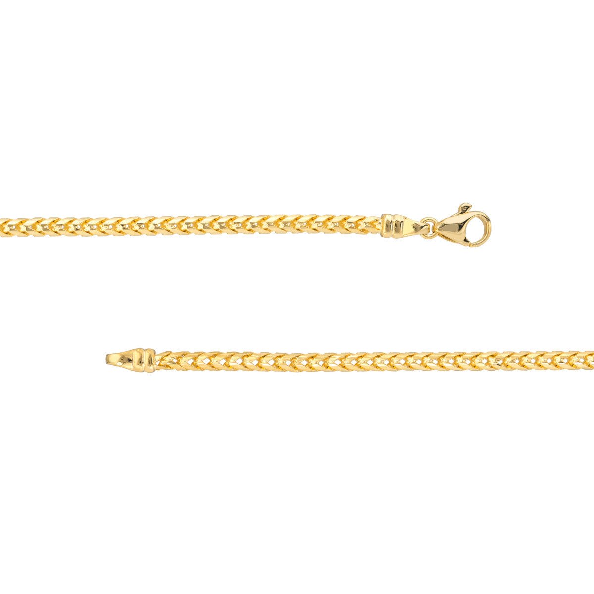 Birmingham Jewelry - 14K Gold Round D/C Franco Chain Bracelet - Birmingham Jewelry