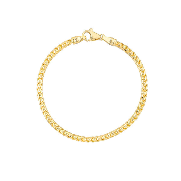 Birmingham Jewelry - 14K Gold Round D/C Franco Chain Bracelet - Birmingham Jewelry