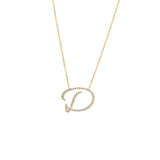 14K Gold Initial "D" Necklace Script Birmingham Jewelry Necklace Birmingham Jewelry 