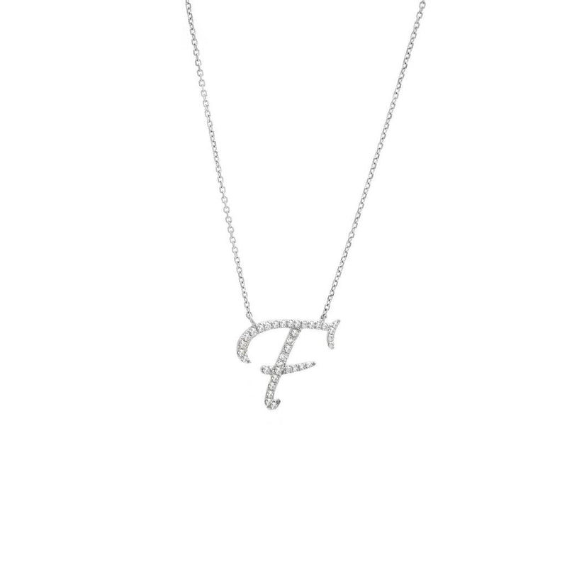 14K Gold Initial "F" Necklace Script Birmingham Jewelry Necklace Birmingham Jewelry 