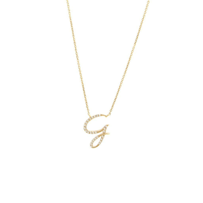14K Gold Initial "G" Necklace Script Birmingham Jewelry Necklace Birmingham Jewelry 