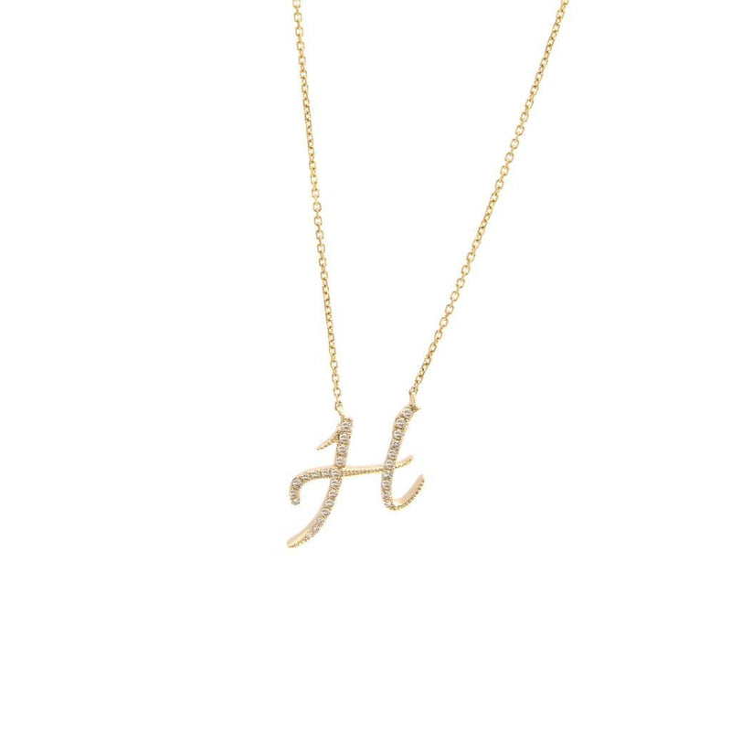 14K Gold Initial "H" Necklace Script Birmingham Jewelry Necklace Birmingham Jewelry 