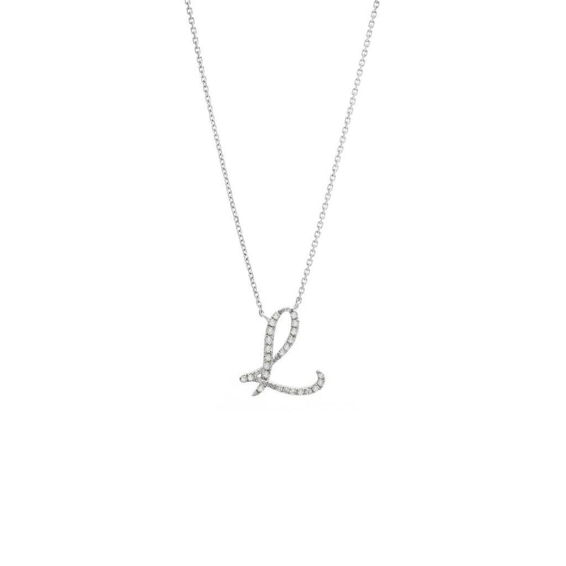 Round 14k White Gold Real Diamond Initial Letter Necklace & Necklace,  Weight: 0.10 Ctw at Rs 26662 in Surat