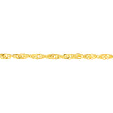 Birmingham Jewelry - 14K Gold Singapore Chain Adjustable Anklet - Birmingham Jewelry