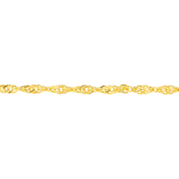 Birmingham Jewelry - 14K Gold Singapore Chain Adjustable Anklet - Birmingham Jewelry