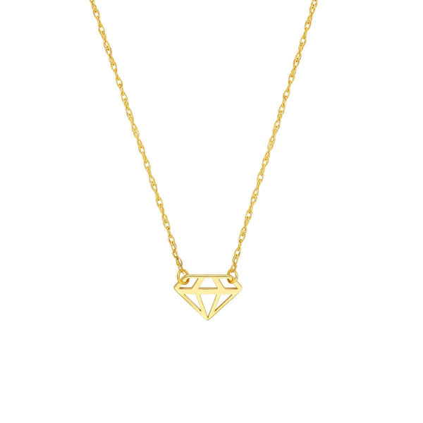 Birmingham Jewelry - 14K Gold So You Mini Diamond-Shaped Adjustable Necklace - Birmingham Jewelry