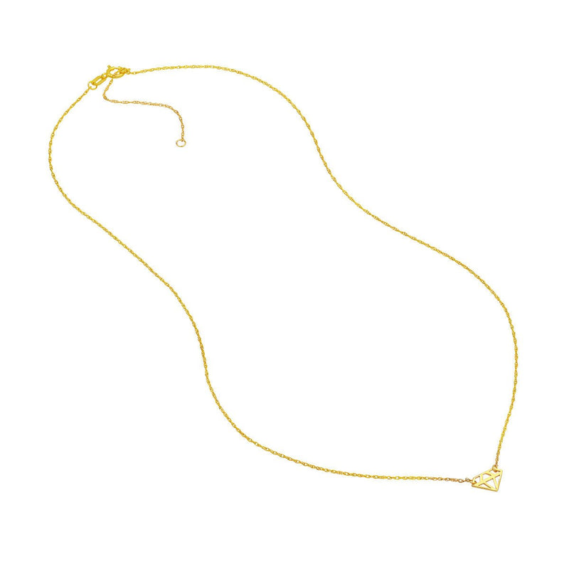 Birmingham Jewelry - 14K Gold So You Mini Diamond-Shaped Adjustable Necklace - Birmingham Jewelry