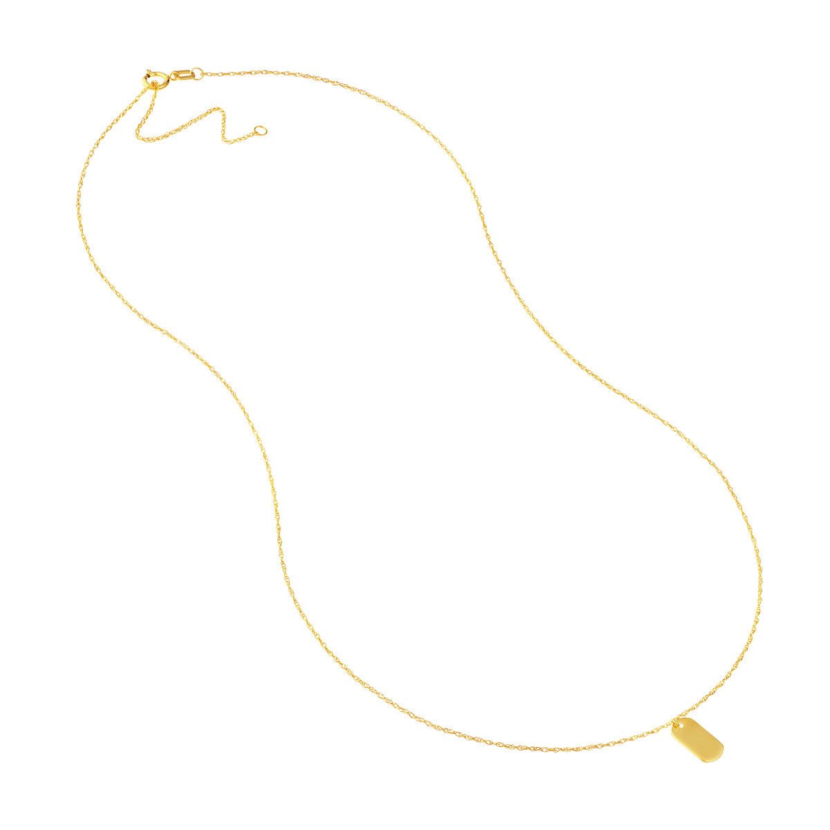 Birmingham Jewelry - 14K Gold So You Mini Dog Tag Adjustable Necklace - Birmingham Jewelry