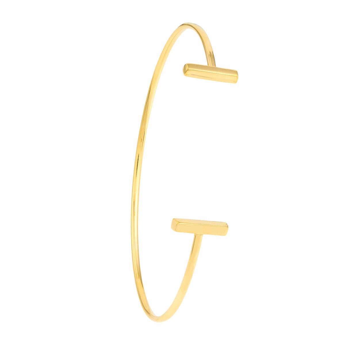 14K Gold Staple Bar Cuff Bangle Birmingham Jewelry Bangle Bracelet Birmingham Jewelry 