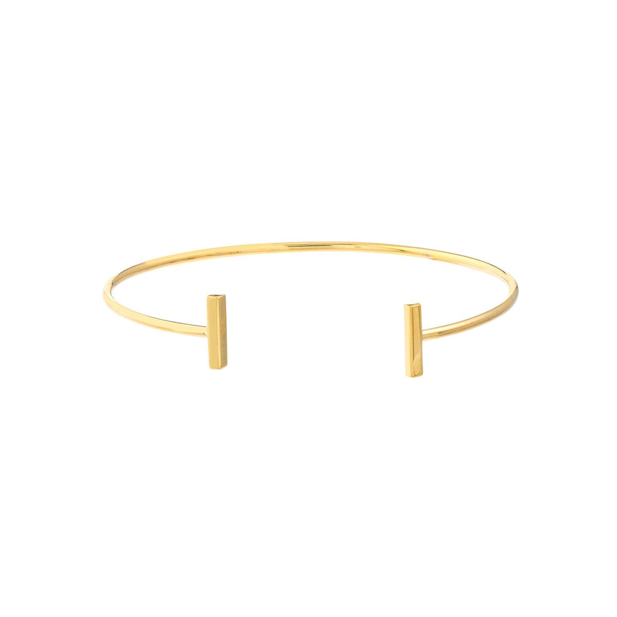 14K Gold Staple Bar Cuff Bangle Birmingham Jewelry Bangle Bracelet Birmingham Jewelry 