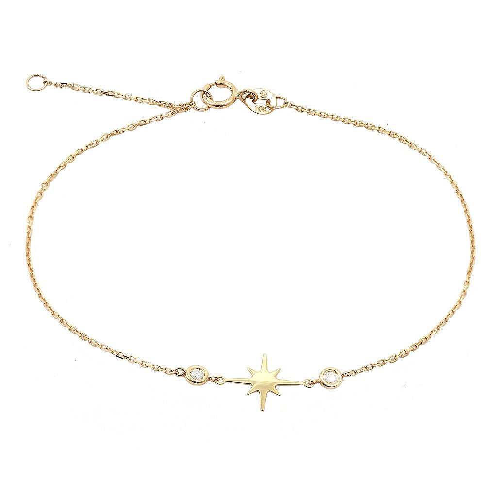 14K Gold Star Bracelet With Diamonds Birmingham Jewelry Bracelet Birmingham Jewelry 