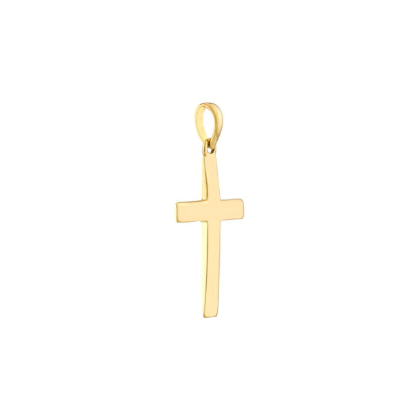 Birmingham Jewelry - 14K Gold Straight-Edged Polished Cross Pendant - Birmingham Jewelry