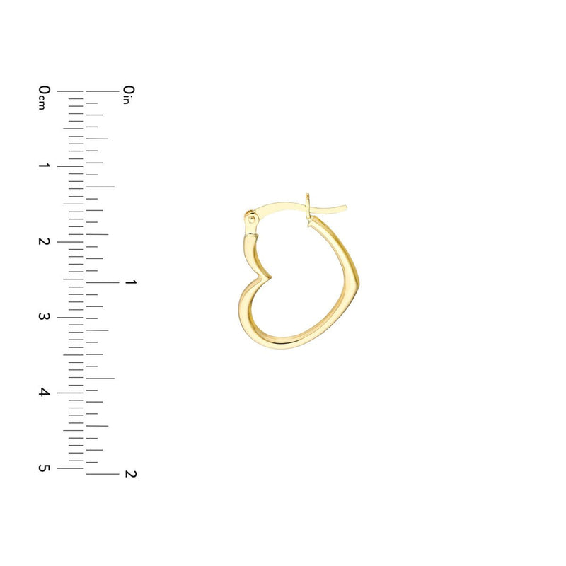 Birmingham Jewelry - 14K Gold Tilted Heart Hoop Earrings - Birmingham Jewelry
