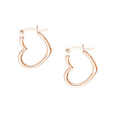 Birmingham Jewelry - 14K Gold Tilted Heart Hoop Earrings - Birmingham Jewelry