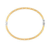 Birmingham Jewelry - 14K Gold Two-Tone Twisted Brushed Hinged Bangle - Birmingham Jewelry