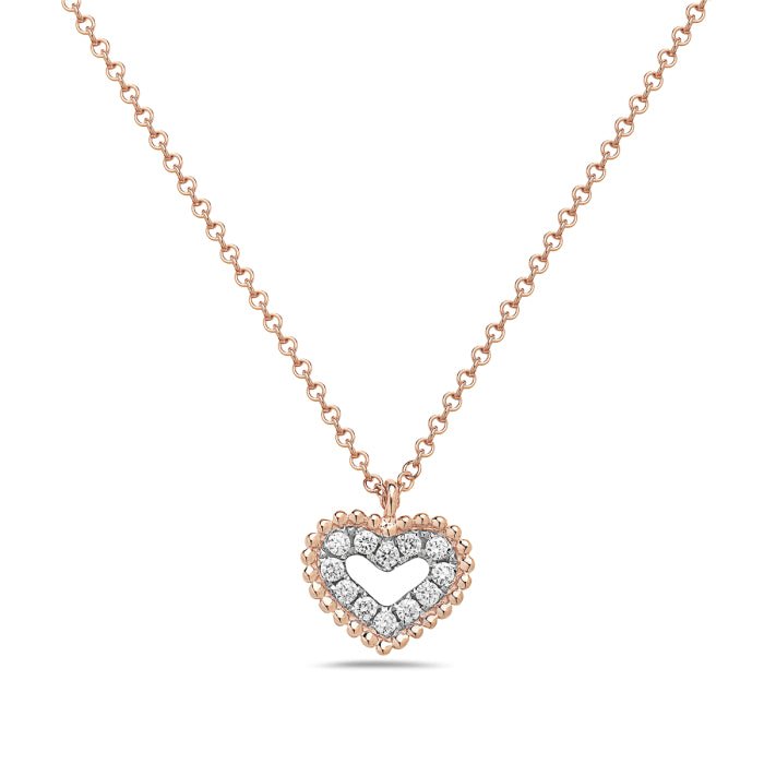 14K Rose Gold Heart Diamond Necklace Birmingham Jewelry Necklace Birmingham Jewelry 