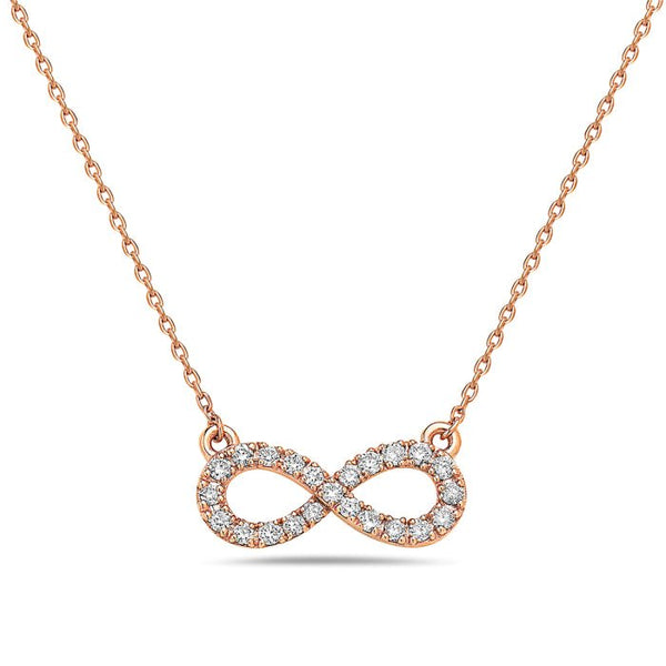 14K Rose Gold Infinity Diamond Necklace Birmingham Jewelry Necklace Birmingham Jewelry 