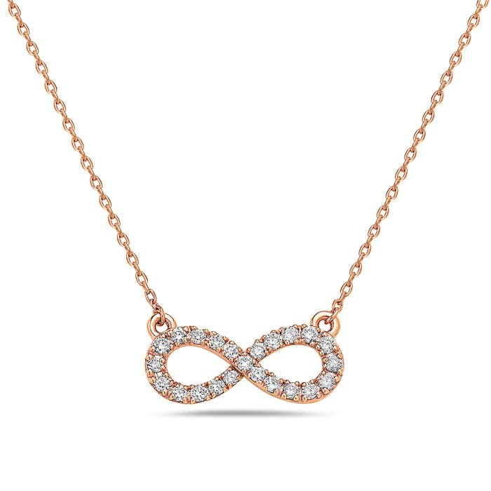 14K Rose Gold Infinity Diamond Necklace Birmingham Jewelry Necklace Birmingham Jewelry 