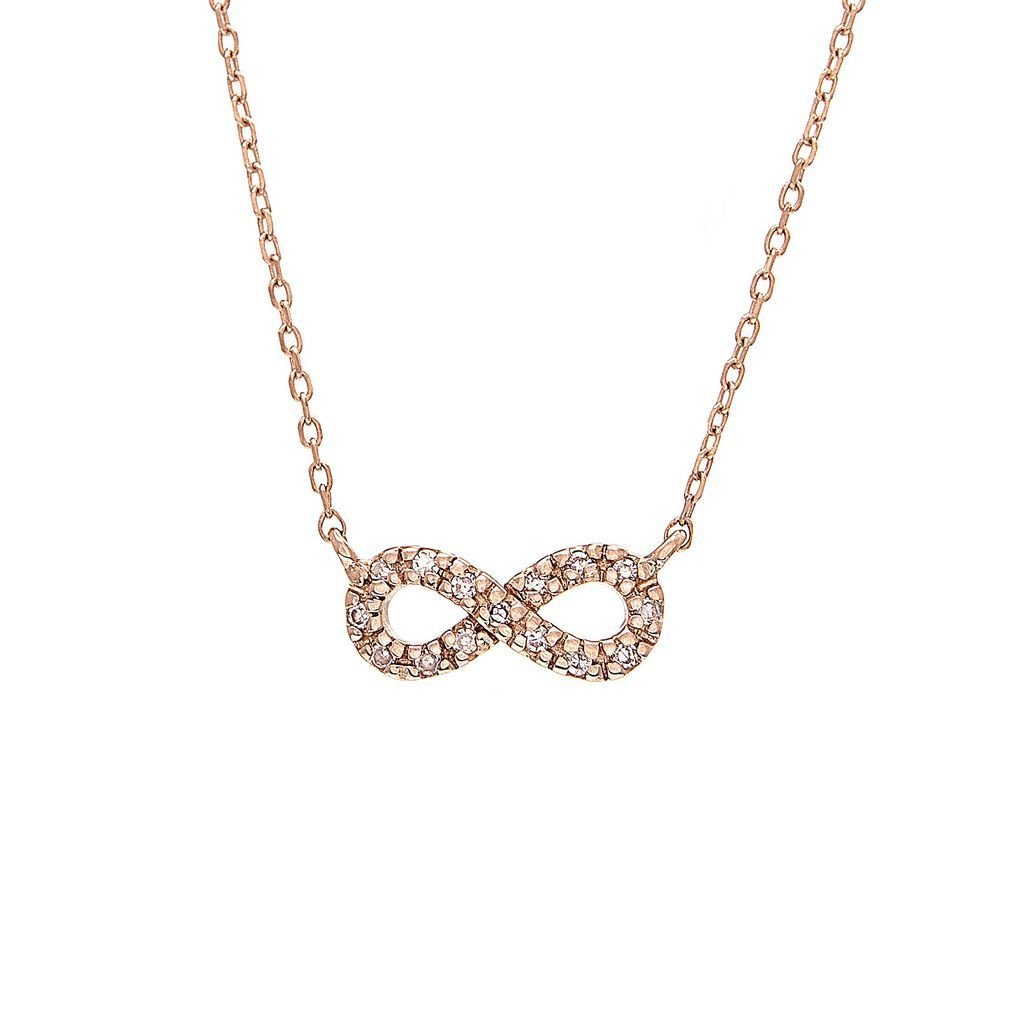 14K Rose Gold Infinity Single Micro Pave Diamond Necklace Birmingham Jewelry Necklace Birmingham Jewelry 