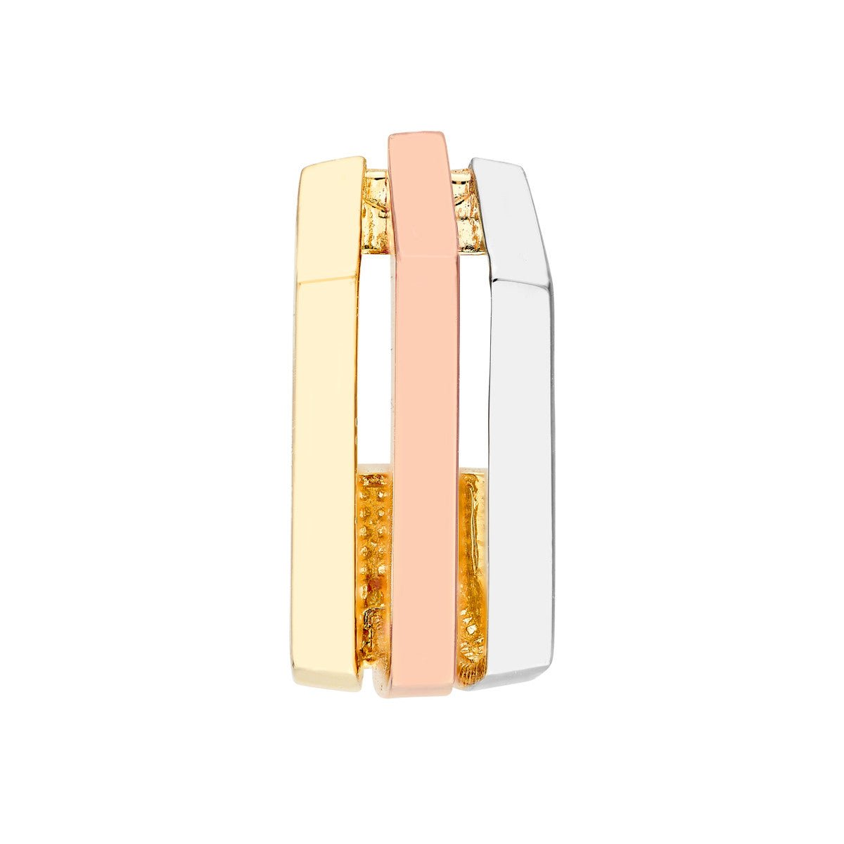 Birmingham Jewelry - 14K Tri Color Gold Geometric Hoop Earrings - Birmingham Jewelry