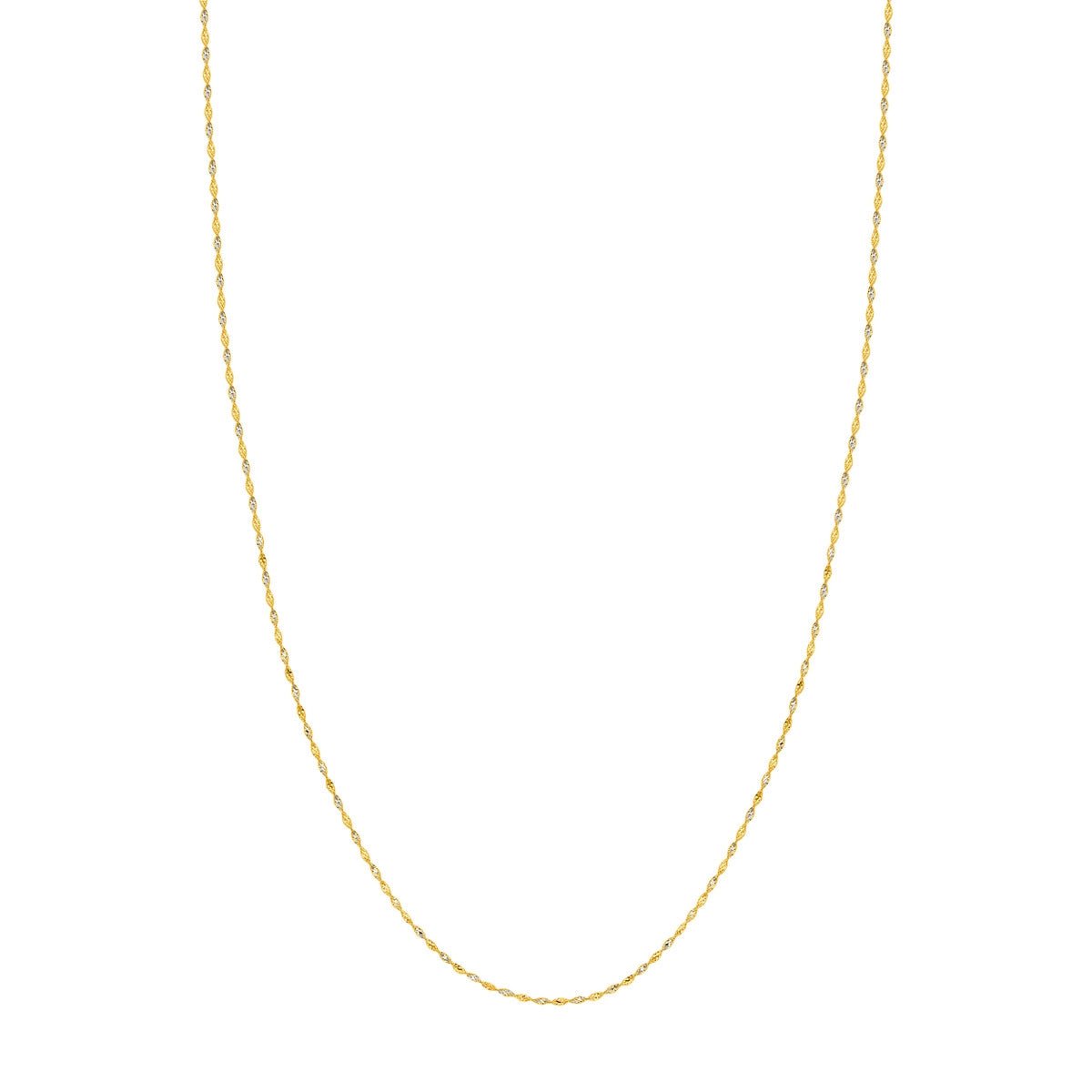 14K Two-Tone 1.35mm Yellow/White Dorica Chain with Lobster Lock Birmingham Jewelry Chain Birmingham Jewelry 
