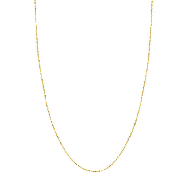 14K Two-Tone 1.35mm Yellow/White Dorica Chain with Lobster Lock Birmingham Jewelry Chain Birmingham Jewelry 