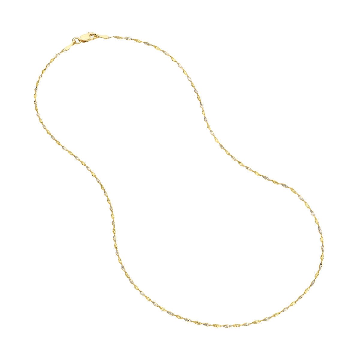 14K Two-Tone 1.35mm Yellow/White Dorica Chain with Lobster Lock Birmingham Jewelry Chain Birmingham Jewelry 