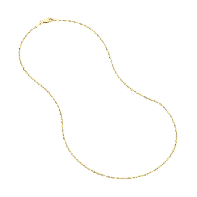 14K Two-Tone 1.35mm Yellow/White Dorica Chain with Lobster Lock Birmingham Jewelry Chain Birmingham Jewelry 